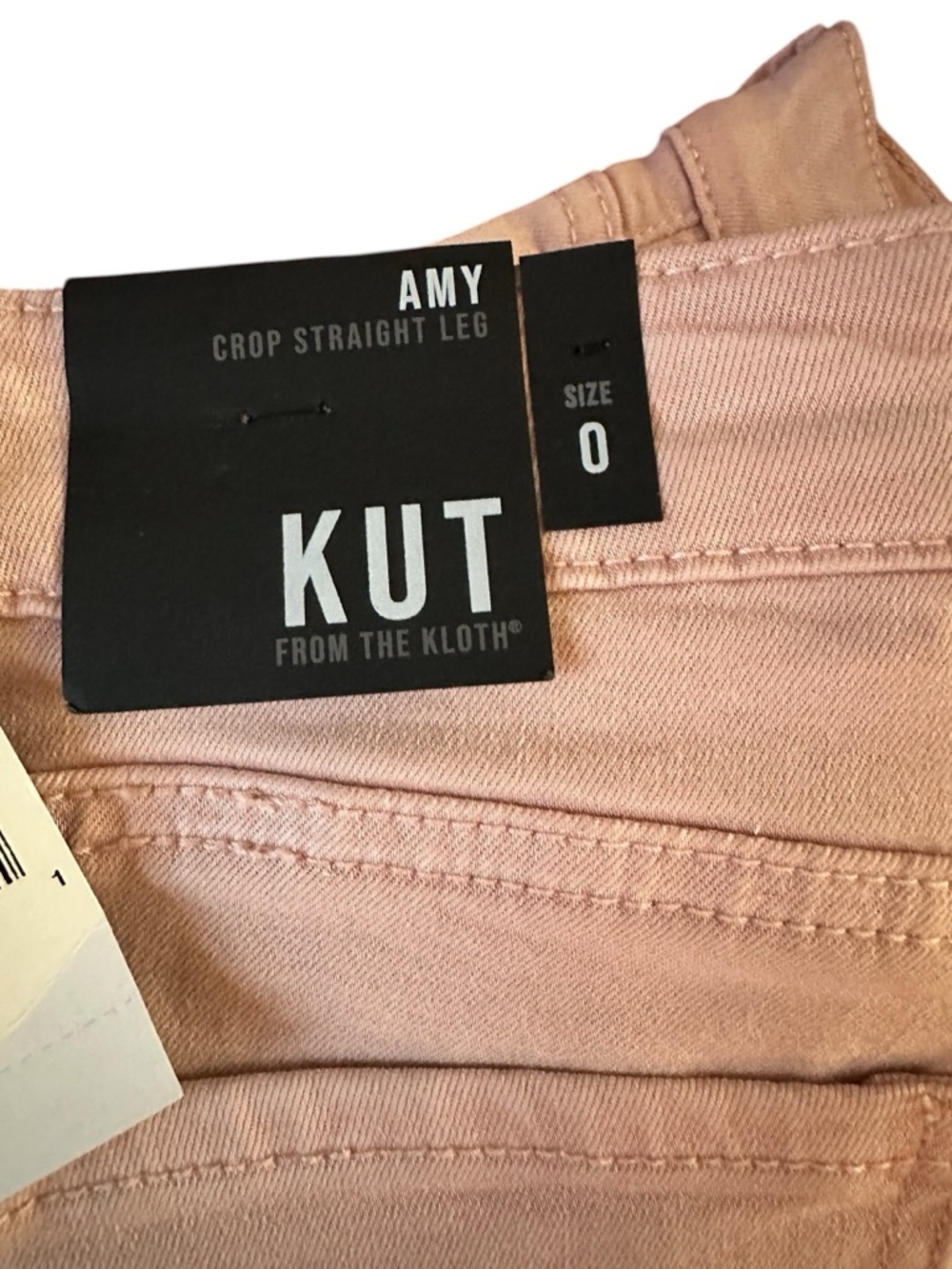 NWT Women's Kut from the Kloth “Amy" Cropped Straight Leg Jeans Pink- size 0